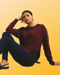 Fiona Side Slit Sweatshirt - Black Cherry