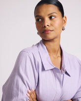 Elbe Stretch Linen Blend Shirt - Orchid