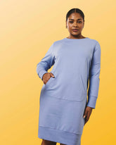 Bree Sweatshirt Dress - Graceful Blue