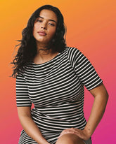 Belle Breton Stripe Jersey Dress - Black/White Stripe