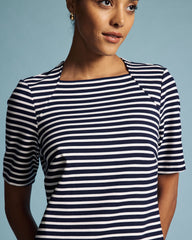 Envelope Neck Ponte Dress - St. James Stripe