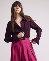 Elbe Stretch Linen Blend Shirt - Acai