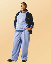 Straight Leg French Terry Sweatpants - Graceful Blue