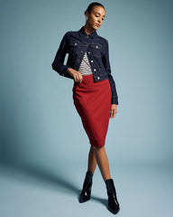 Danube Ponte Skirt - Garnet