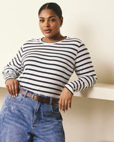 Light-As-Air Long Sleeve Crew Neck Tee - Zen Stripe