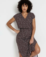 Tish Divine Jersey Kaftan - Brown/White Dot Print