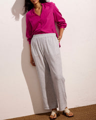 Iris Linen Blend Easy Pull-On Pants - Beach Stripe
