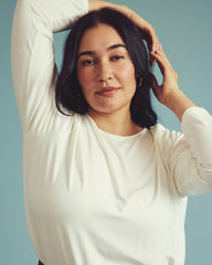 Joan Liquid Jersey Long Sleeve Top - White