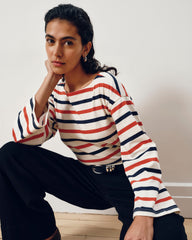 Montauk Breton Stripe Bell Sleeve Top - Red/White/Blue Stripe