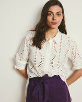 The Embroidered Artist Oversized Poplin Shirt - White