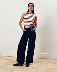 Noyack Breton Stripe Boatneck Tank - Red/White/Blue Stripe