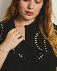 The Embroidered Artist Oversized Poplin Shirt - Black