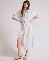 Odeon Linen Blend Shirtdress - Mayfair Stripe