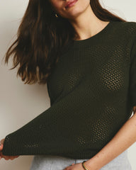 Rosie Pointelle Sweater Top - Camo