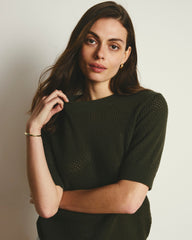 Rosie Pointelle Sweater Top - Camo