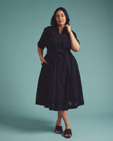 Tina Cotton Poplin Shirtdress - Black