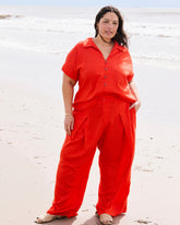 Marley Wide Leg Linen Blend Pants - Shoreline Sunset