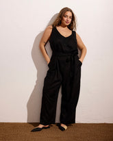 Matilda Linen Blend Jumpsuit - Black