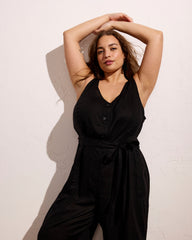 Matilda Linen Blend Jumpsuit - Black
