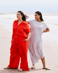 Marley Wide Leg Linen Blend Pants - Shoreline Sunset