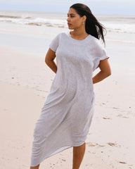Iconic Stretch Linen Blend Geneva Dress - Beach Stripe