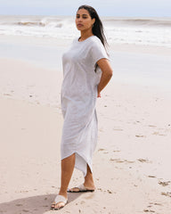 Iconic Stretch Linen Blend Geneva Dress - Beach Stripe