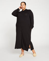 Sally Liquid Jersey Shirt Dress - Black