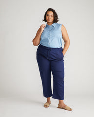 Perfect Tencel Chambray Sleeveless Shirt - Morning Blue
