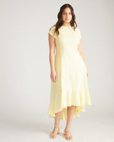Sunset Linen Blend Flounce Dress - Twinkle