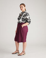 Seaport Tailored Linen Blend Short - Acai