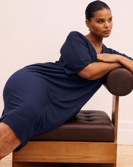 Teresa Liquid Jersey V-Neck Dress - Midnight