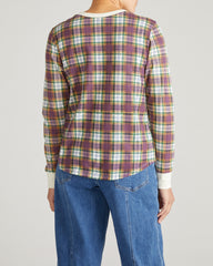 Long Sleeve V Rex - Purple Plaid