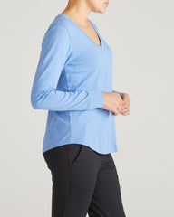 Long Sleeve V Rex - Seaside Blue