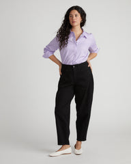 Elbe Popover Stretch Poplin Shirt Classic Fit - Lavender/White Stripe
