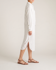 Odeon Linen Blend Shirtdress - Mayfair Stripe