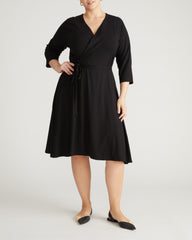 The Divine Jersey Wrap Dress - Black