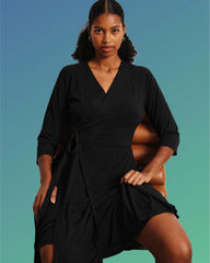 The Divine Jersey Wrap Dress - Black