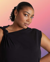 Shoulder Knot Dress - Black