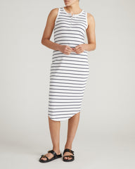 Romera Ribbed Dress - Nautical Navy Stripe