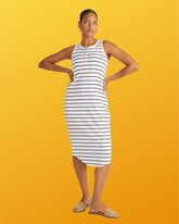Romera Ribbed Dress - Nautical Navy Stripe