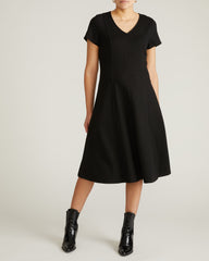 Lucinda Ponte Midi Dress - Black