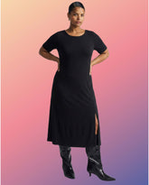 Serena Boatneck Divine Jersey Dress - Black