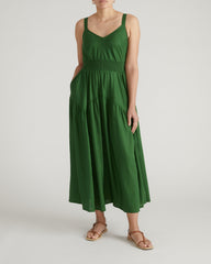 Ruby Smocked Linen Blend Sundress - Jardin