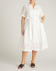Tina Cotton Poplin Shirtdress - White