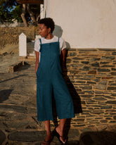 Kora Linen Blend Overalls - Ink Blue