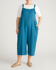 Kora Linen Blend Overalls - Ink Blue