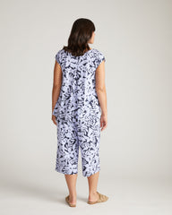Lotti Jersey Culottes - Petal Palette Print in Jacaranda