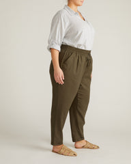 Sayville Linen Blend Drawstring Pant - Camo