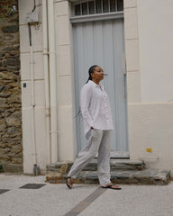 Dawn Linen Blend Hi Low Tunic - White