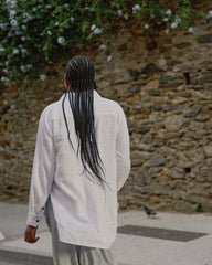Dawn Linen Blend Hi Low Tunic - White